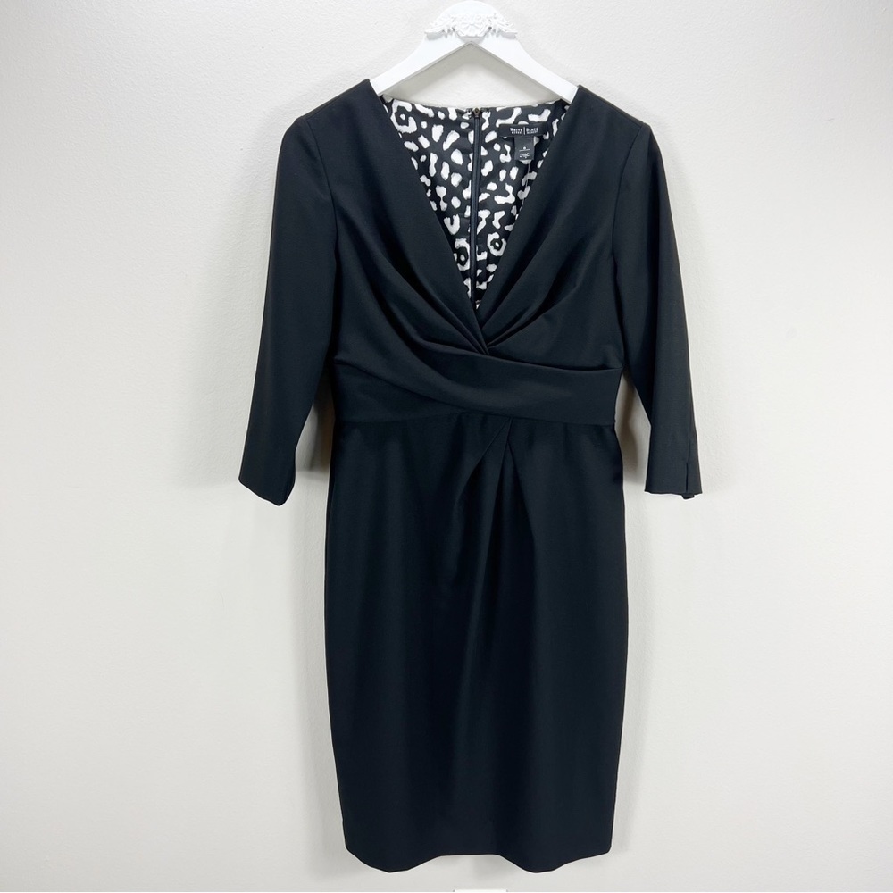 White House Black Market Faux Wrap Chest Dress 6 NWT